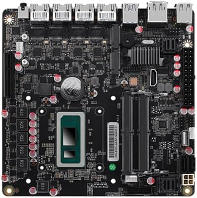 HKUXZR C236 NAS Moederbord Slot 8xSATA 1* M.2_ NVME PCI-E 3.0 × 8 1xMINI PCIE LGA1151 voor NAS Router Sever 4x2.5GbE I226 DDR4 RAM Geheugen PCIE 17 * 17 cm DP HDMI