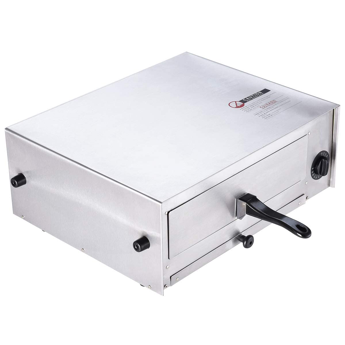Horno eléctrico para pizza, de acero inoxidable, para pizza, tostadora, pizza, con asa y bandeja extraíble 4