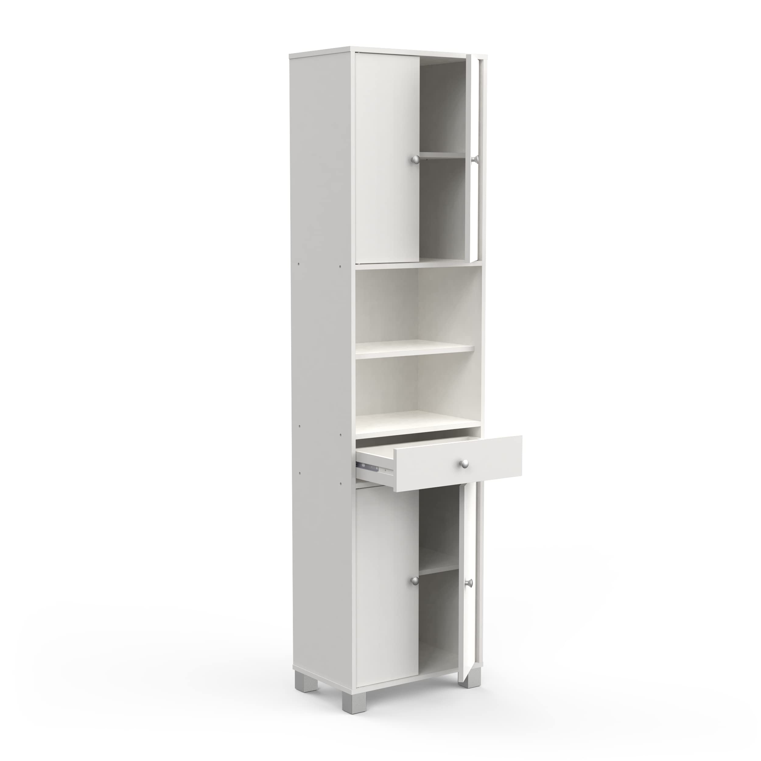 Columna de baño Bikini Armario Blanco Aseo con Cajón Alta Capacidad de Almacenaje 196x51x33