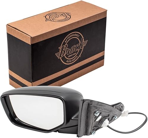 Brock Espejo retrovisor lateral eléctrico PTM con cubierta no calentada sin señal compatible con Accord Sedan 76253T2FA01 76255T2FA01 76255T2FA01