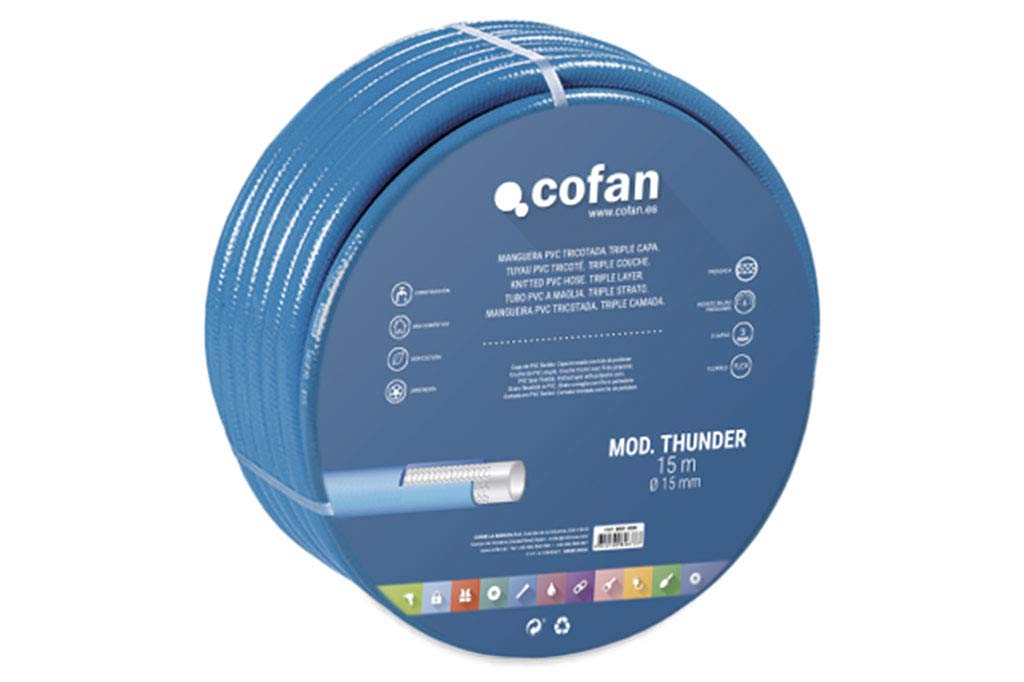 MANGUERA PVC MOD. THUNDER 3C TRICOTADA Ø15X50 m - Unid: 1