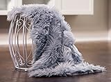 Chanasya Super Soft Faux Fur Fake Sheepskin Gray Sofa Couch Stool Casper Vanity Chair Cover Rug / Solid Shag Area Rugs For Living Bedroom Floor - Slate Blue Gray 2ftx3ft