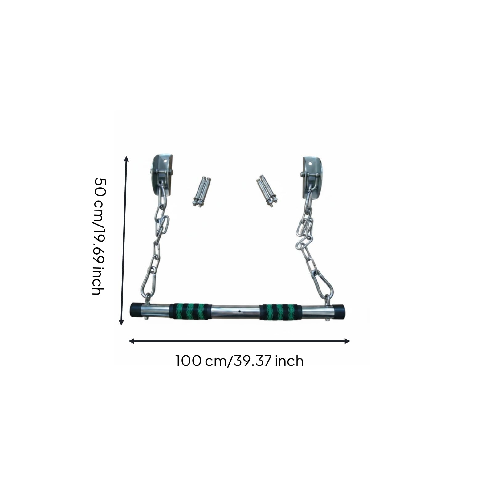 Milageto Sbarra Trazioni a Muro Uso Interno Pull Up Bar Multifunzione Alta Portata Barra Ginnica con Catene per Casa, Palestra Domestica, Allenamento, Barra Per Trazioni Con Catena Da 50 Centimetri