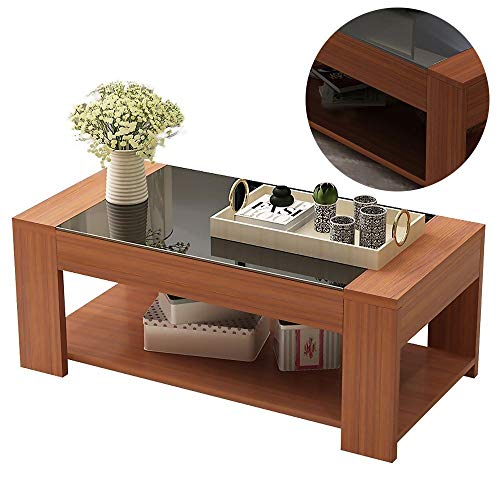 HOIHO Nordic Glass Tea Table Coffee Table Industrial Cocktail Coffee T