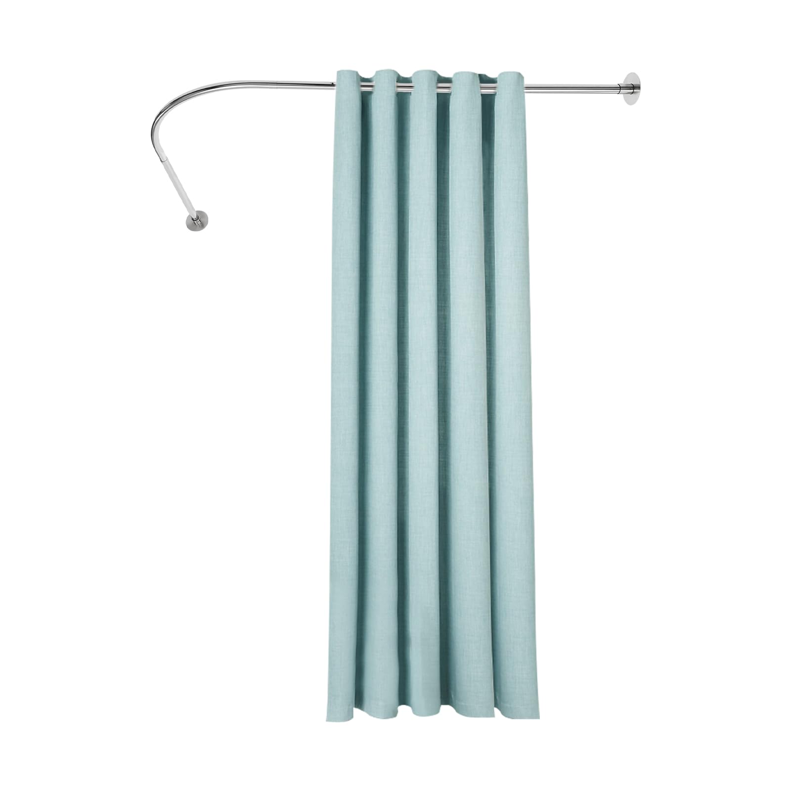 Barra de cortina de ducha en forma de L, barra de ducha ajustable, 90-130 x 90-130 cm, barra de ángulo de cortina de ducha de acero inoxidable 201 para bañeras, inodoros, baños, hoteles (plata)