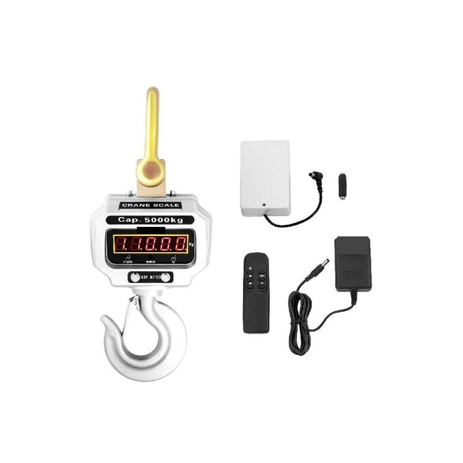 Bilance for gru digitali 1T 5T con telecomando Mini Balance Precision Gadgets Strumenti for gancio sospeso industriale,Ultra resistenza(1000KG Silver)