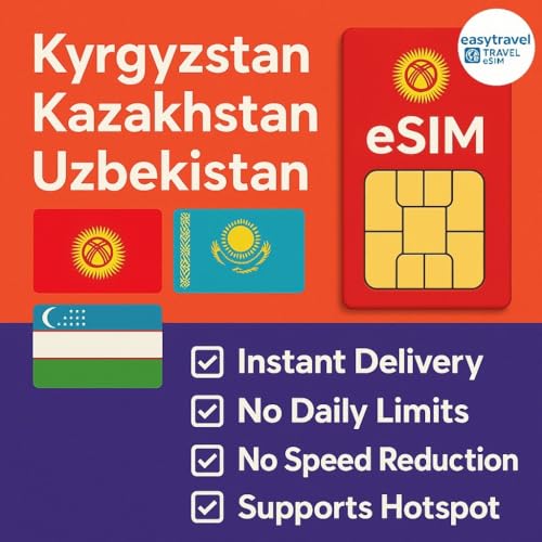 Kirgisistan, Kasachstan, Usbekistan, eSIM unterstützt Hotspot-High-Speed-Daten, 30 Tage, 5 bis 20 GB E-Mail-Zustellung (10 GB für 30 Tage)