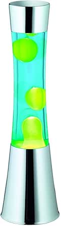 Reality Leuchten Lavalampe,EEK C, Kindersicher, Chromfarben, Blau Wasser, Gelb Wachs, Inklusiv 1xGY6.35 R50551116