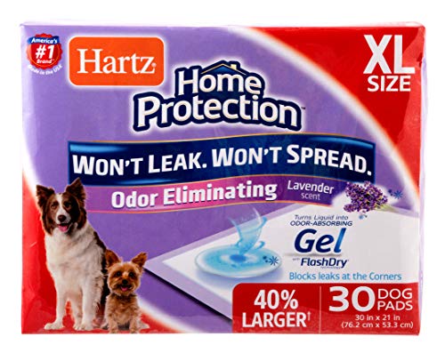 Hartz Home Protection Lavender Scent Odor Eliminating Gel Dog Pads, 30
