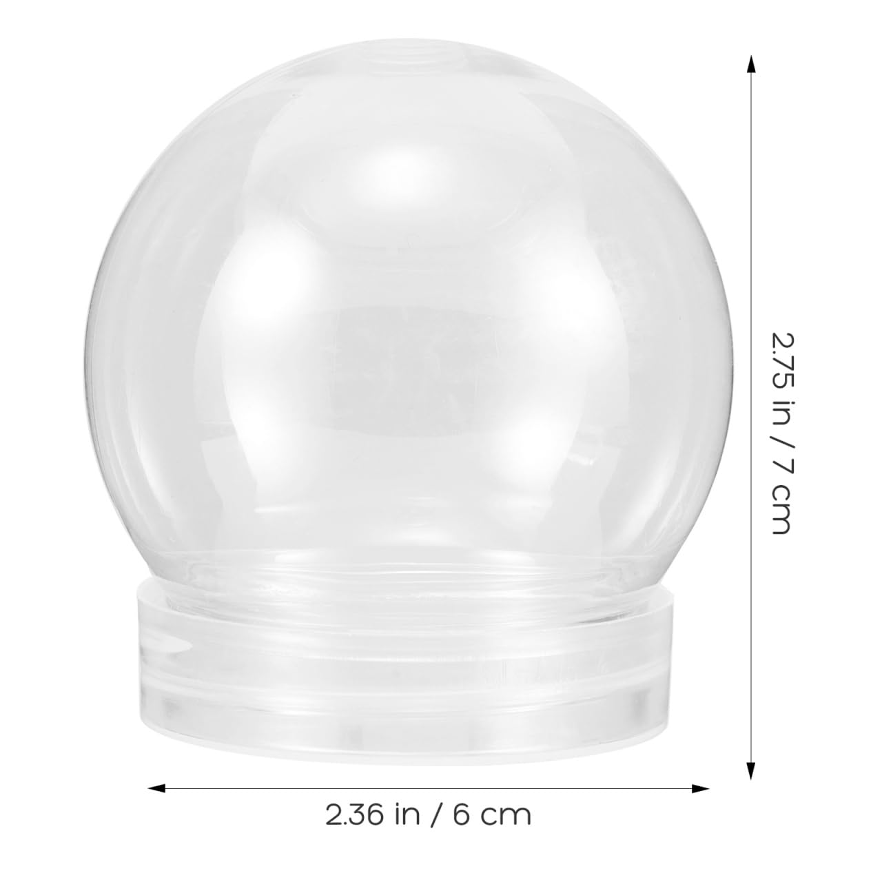 STOBOK Snow Globe, 10pcs DIY Plastic Snow Globes DIY Clear Christmas Water Globe with Screw Off Cap Plastic Clear Fillable Snow Globe with Lid for DIY Crafts, Christmas Decor