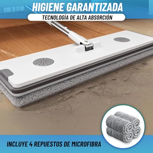 Miniatura 5 de Industry Rainbow Mopas De Limpieza Suelos Con Cabezal Xl 360 , Mopa Para Limpiar Azulejos Y Paredes, Fregona Autoescurrible, Cubo Escurridor Doble Compartimento, Mopa Microfibra Antideslizante