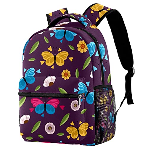 Sac à dos décontracté pour homme et femme à motif floral Halloween multicolore