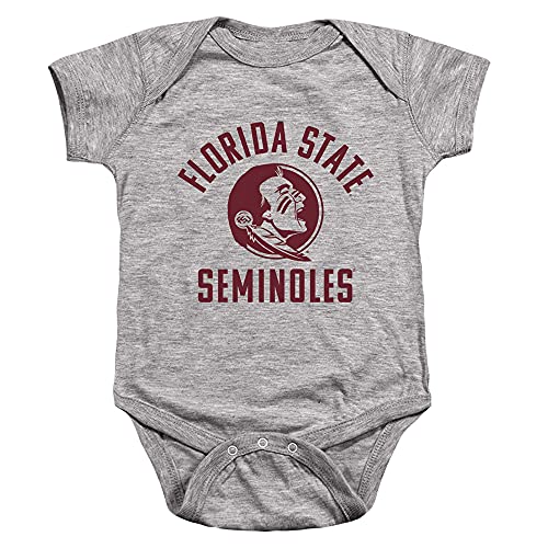 Florida State University Official One Color Seminoles Logo Unisex Infant Snap Suit for Baby,Athletic Heather, 6 Months