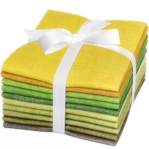Craftido - 11 Options Solids with Tweed Tonals - Assorted Color Cotton Quilting Fabric Bundles 10pcs Fat Quarters 18