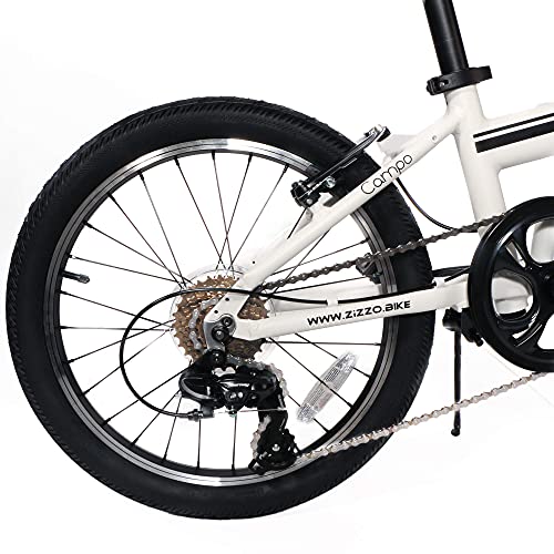 ZiZZO Campo 20 inch Folding Bike with 7-Speed, Adjustable Stem, Light Weight Frame - Image 6