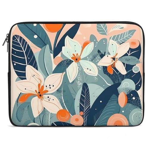 Funda para laptop 15 pulgadas flores y hojas miniatura 1