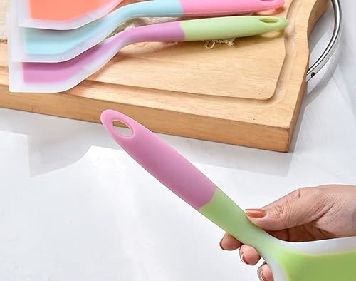 Miniatura 4 de A-XINTONG - Juego de 4 espátulas de silicona coloridas resistentes al calor, flexibles para pasteles, espátula de silicona para hornear, espátula