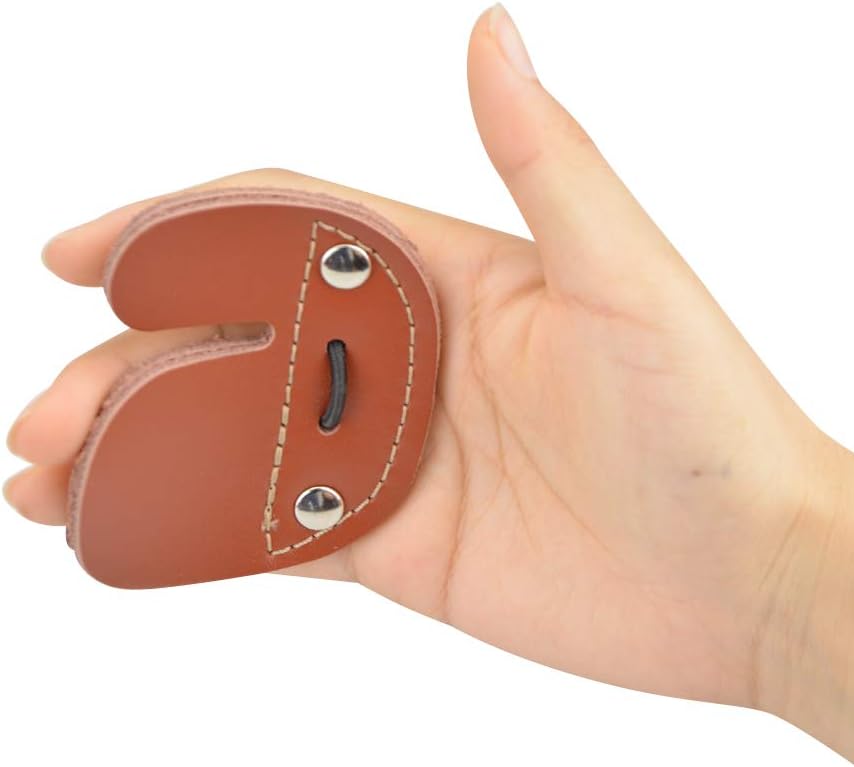 NMCPY Archery Glove 3 Finger Guard Leather Arm Guard Bracers Finger Tabs Thumb Ring Finger Protector Protective Gear Set for Compound Bow Recurve Bow Shooting Hunting  : Sports & Outdoors