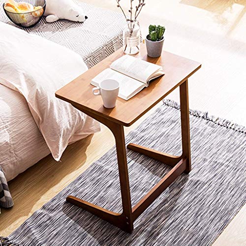 Support ordinateur en bambou table d'angle ergonomique en forme de L - 4