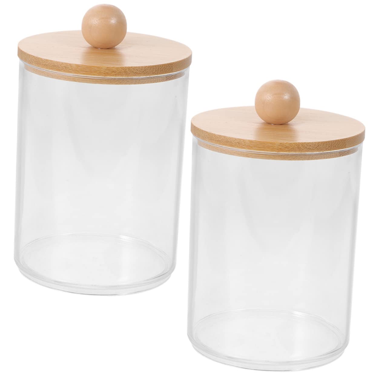 8 piezas caja de almacenamiento de bastoncillos de algodón caja de almacenamiento de escritorio caja organizadora transparente dispensador de escritorio tarro de bastoncillos de algodón organizadores