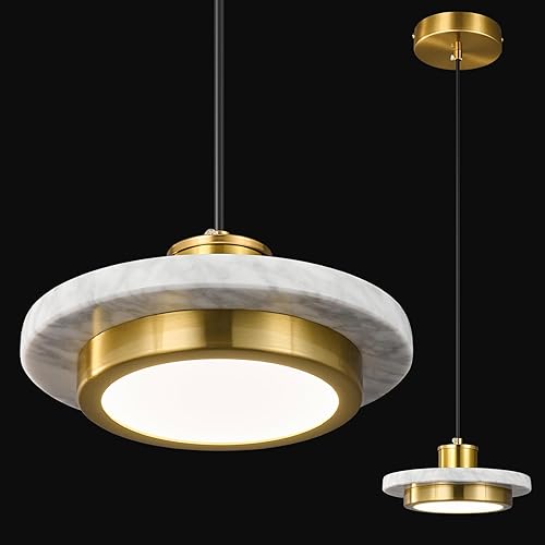 Lámpara colgante de mármol dorado para isla de cocina, mini lámpara nórdica de techo LED moderna para comedor, dormitorio, sala de estar, bar (1