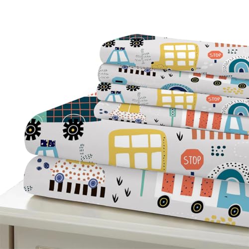 Housse de couette 240x260 voiture 3D parure de lit 3 pièces microfibre fermeture éclair lit 2 personnes - 7
