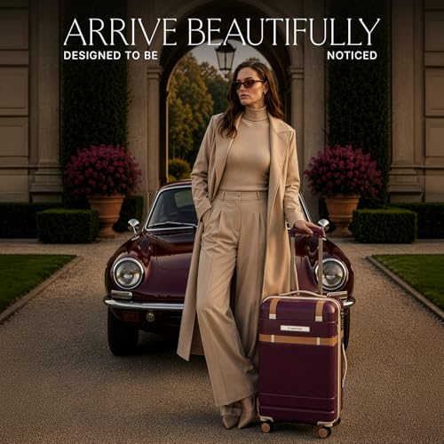 Image of uppercase Chester Cabin Size Trolley Bag for Travel | 360 8 Wheels Hard Luggage with TSA Lock, Anti-Theft Zippers | Hard Sided Polycarbonate Small Suitcase for Both Men & Women (Maroon)