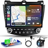 4G+64G Radio for Honda Accord 2003-2007 Android Car Stereo with Wireless Carplay/Android Auto, 10.1 Inch Touch Screen, Bluetooth, GPS, WiFi, SWC, DSP + Backup Camera