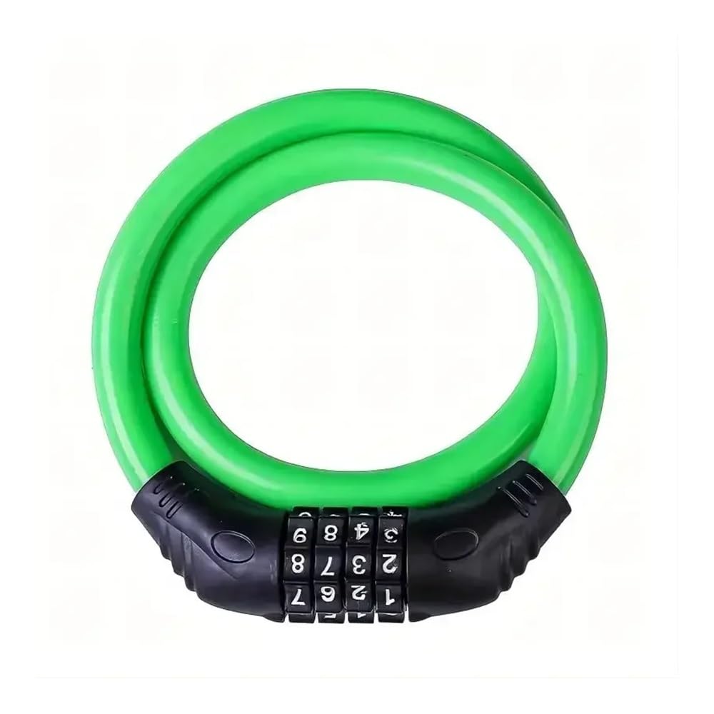 Giveduno Groen Bicycle Lock, Combination Cable Lock 4-Digit Resettable Steel Pvc Coated Multicolor