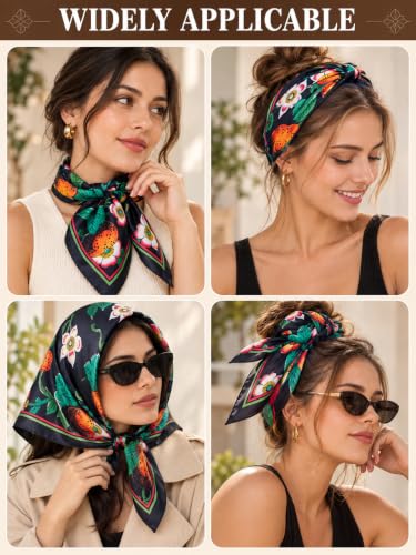 Image of Ravaiyaa - Attitude is everything Women Printed Silk Bandana 21 x 21 Inch Square Headband & Hair Wrap, Soft & Versatile | Fashion Neck Wrap