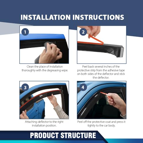 Image of PIT66 in-Channel Ventvisor Window Deflectors and Sun Visors 4 Pcs