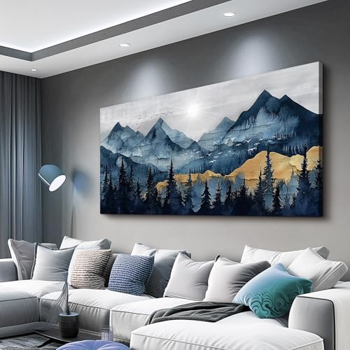 FUHAIHUA Large Wall Decor For Living Room Canvas Wall Art For Office Modern Wall Decorations For Bedroom Mountain Landscape Painting Abstract Pictures Artwork Room Home Decor 24x48 In