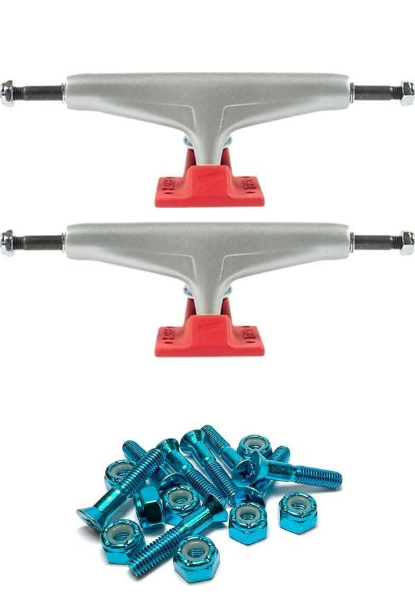 Tensor Trucks Mag Light Reflect Silver/Red Skateboard Trucks - 5.5