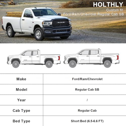Image of 10 Layers Truck Cover Waterproof All Weather Custom Fit for Ford /Ram /Chevrolet Regular Cab Short Bed, Outdoor Full Exterior Pickup Car Cover for Automobiles Sun Rain Snow Ice Protection. Black