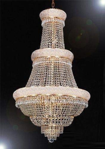 Gallery French Empire Crystal Chandelier Lighting H50 X W30 Good for Foyer, Entryway, Family Room, Living Room and More!