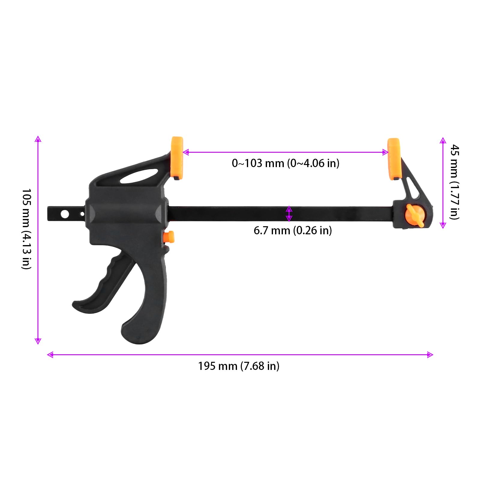 MAKTSAM 8 PCS 4 Inch Quick Grip Clamps, Ratchet Bar Clamps Hand Quick Release F Wood Clamp Tools, Woodworking Clamps for Woodwork - Image 2