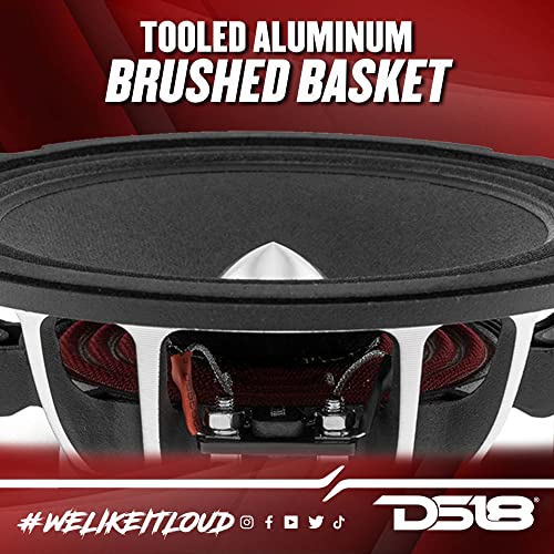 Ds18 Pro-Fr6Neo 6.5" Full-Range Loudspeaker - Silver Aluminum Bullet, 450W Max, 225W Rms, 4-Ohms, Grill Included, Neodymium Magnet - Best Fullrange Car Audio Door Speaker (1 Speaker) #TOP3