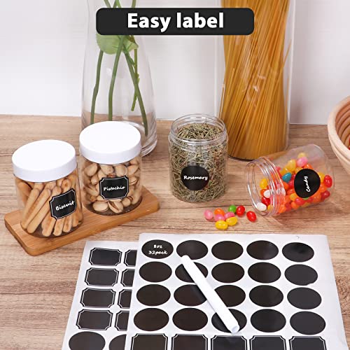 8 oz Plastic Jars with White Lid,36 Pack Refillable Food Jars | Canisters with Screw Lids,Clear Empty Slime Containers for Kitchen Food Storage,Cosmetic,Art Crtafts4