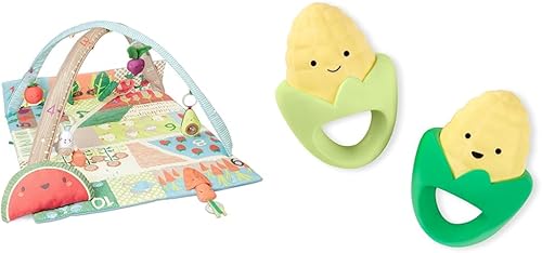 Skip Hop Baby Gym, Farmstand Grow & Play, Green & Baby Musical Toy Maracas, Farmstand, Mara-Corns