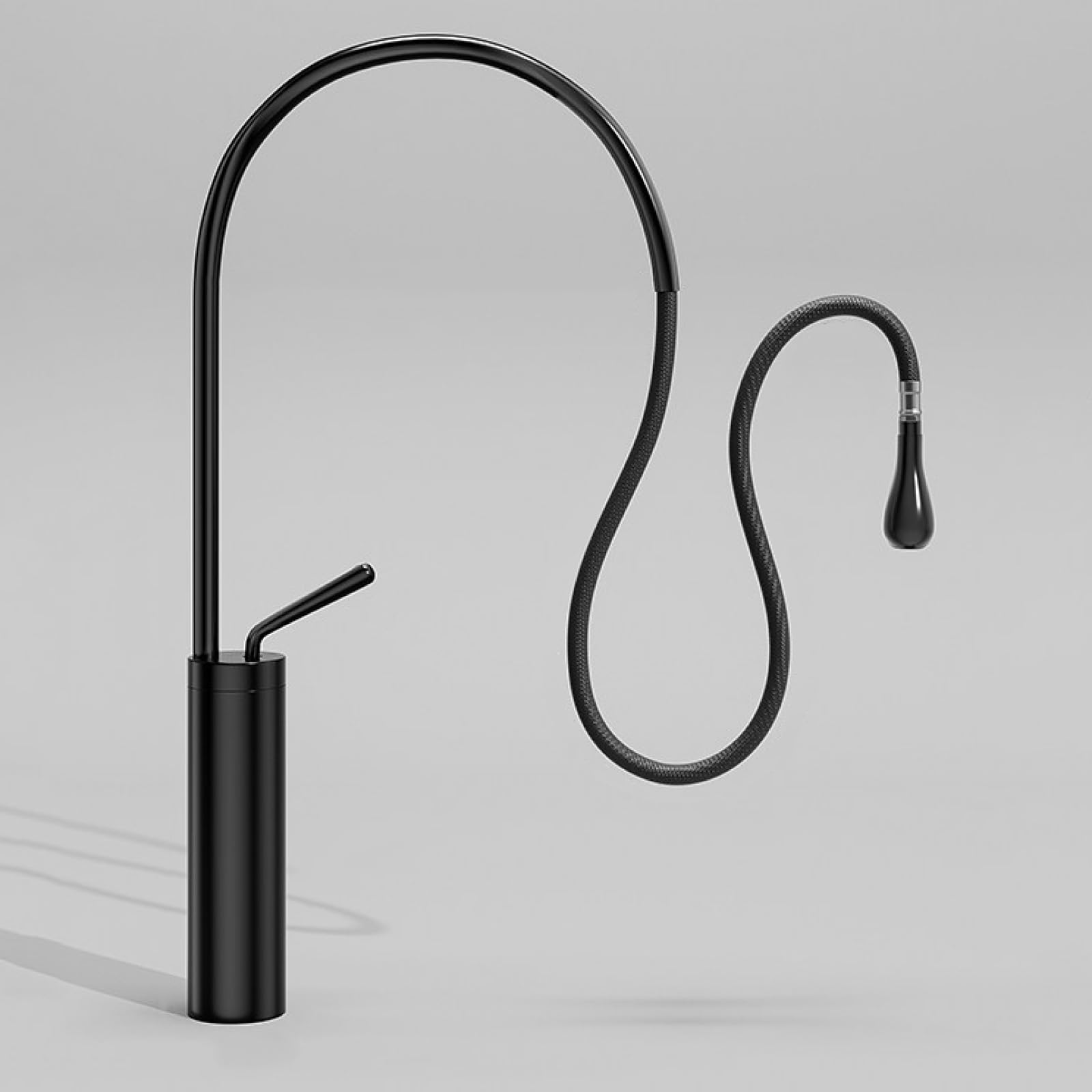 Miscelatore Bagno Estraibile In Ottone Nero