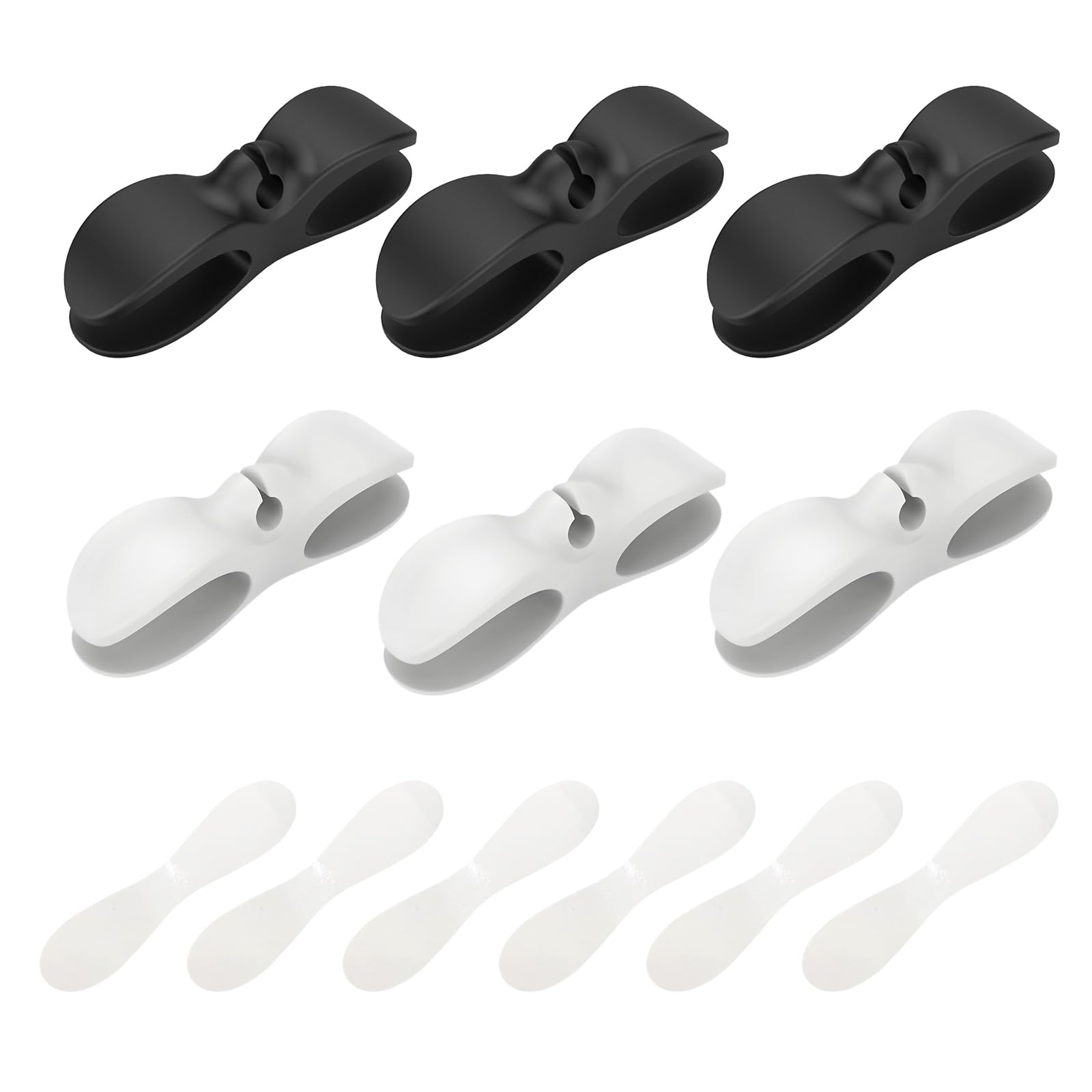 Cerctla Black/White Cord Organizer For Kitchen Appliance, 6Pcs Winder Cable Organizer, Self-Adhesive Cable Winder Cord Holder For Appliances Mixer, Blender, Toaster, Coffee Maker, Pressure Cooker