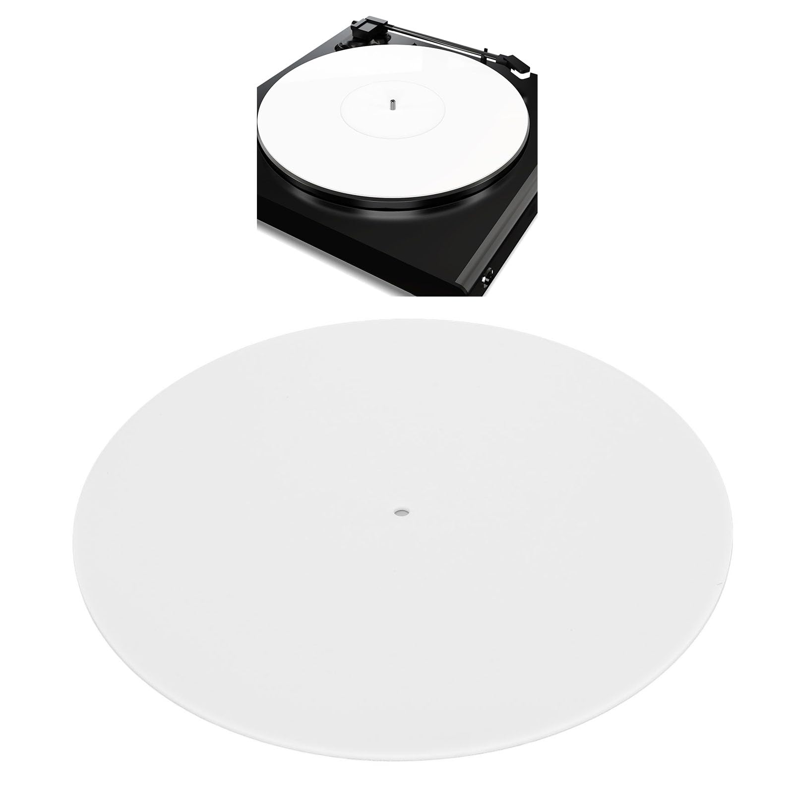 Tapis de Platine, Slipmat en Acrylique pour le Plateau de Disques de 12 Pouces, Réduire le Bruit de Poussière Statique, qualité Sonore Améliorée, Tapis de Plateau pour les (WHITE)