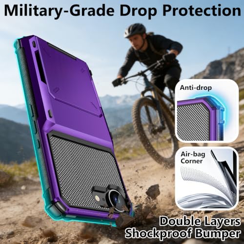 Vofolen for iPhone 17e Case/iPhone 16e Case Wallet with Card Holder Purple by Vofolen - Used condition - Image 5