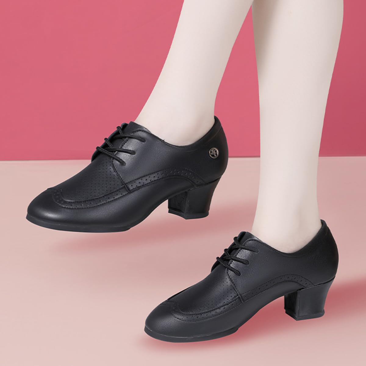 Mujer Zapatos de Baile Latino Tacón 5cm Salón Cerrados Zapatos de Baile Salsa Bachata Tango para Principiantes Profesores de Danza