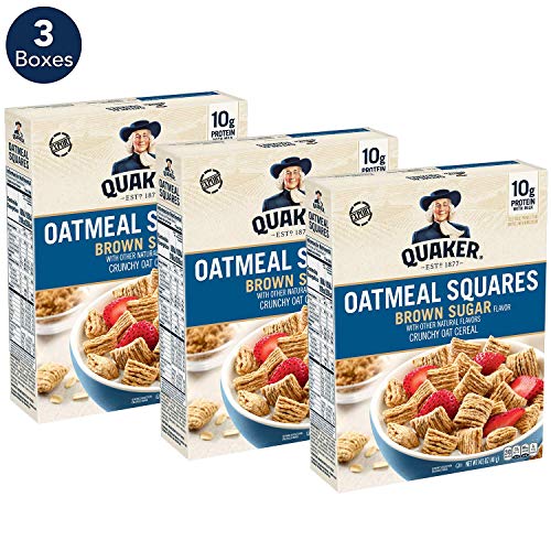 Quaker Oatmeal Squares, Brown Sugar, 14.5oz Boxes, 3 Count
