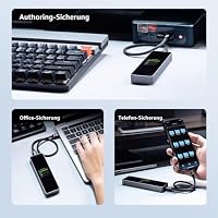 DOCKCASE Smart SSD Gehäuse - 10s Stromausfallschutz, M2 SSD Gehäuse mit Echtzeit-SSD-Gesundheitserkennung, Zwei Type-C-Anschlüsse USB-C 3.2 Gen 2 (10Gbps) für NVMe SSDs bis zu 4TB – Ansicht 9
