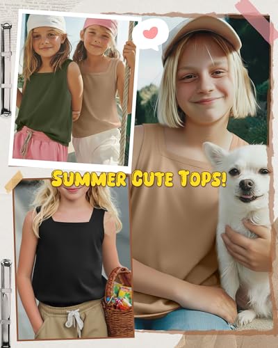 Image of 3 Pack Girls Square Neck Tank Tops