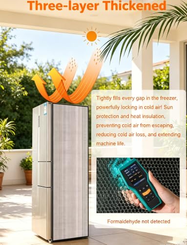 Funda para refrigerador con protección solar y aislamiento térmico de 50x130 cm 5