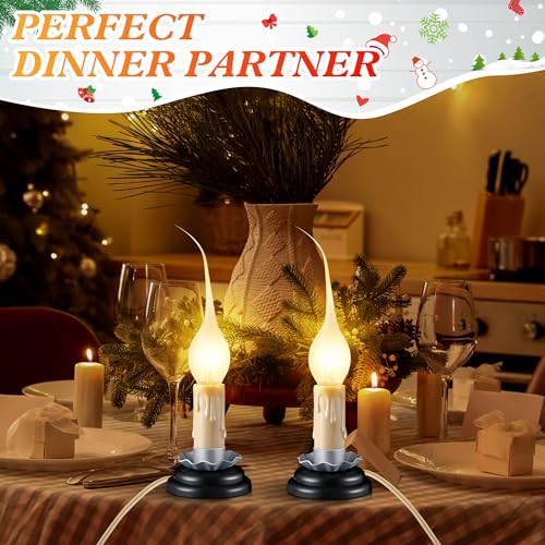 Enhon-2-Pack-3-in-Rustic-Country-Candle-Light-with-Replacement-LED-Light-Bulbs-UL-Certification-Electric-Christmas-Window-Candles-Light-with-OnOff-Switch-06W-C7-Candlestick-Lamp-5Ft-Cord Enhon 2 Pack 3 in Rustic Country Candle Light with Replacement LED Light Bulbs UL Certification Electric Christmas Window Candles Light with OnOff Switch 06W C7 Candlestick Lamp 5Ft Cord