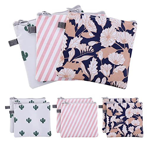 Tuciyke Sanitary Napkin Storage Bag,Menstrual Cup Pouch,9 Pack Portable Sanitary Napkin Pads Storage Bags Feminine Menstruation First Period Bag for Teen Women Ladies